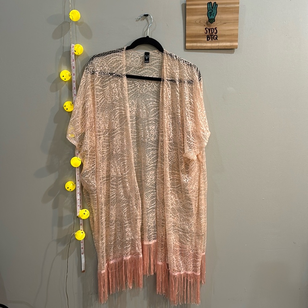 windsor lace cardigan / coverup with fringe
